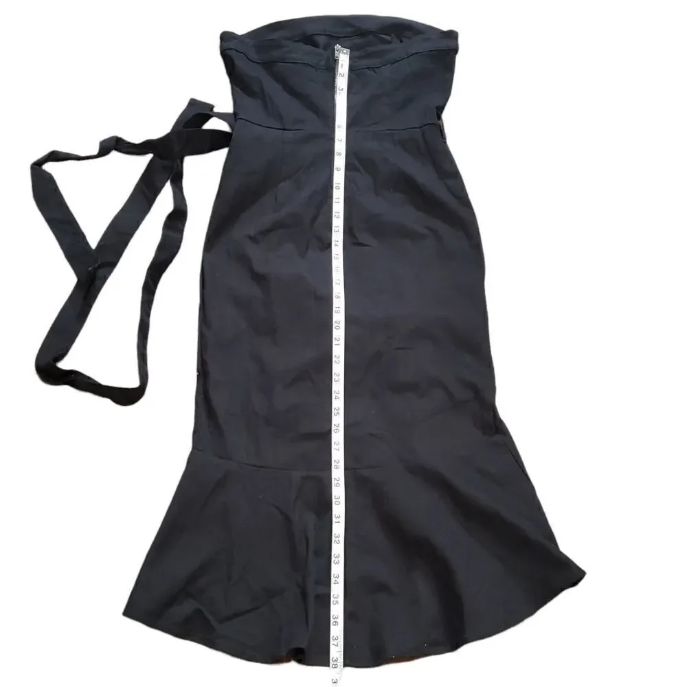 VICI Presentation Cotton Strapless Ruffles Midi Dress MEDIUM - Picture 10 of 16